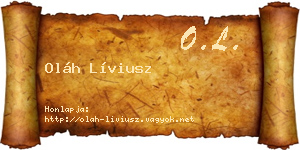 Oláh Líviusz névjegykártya